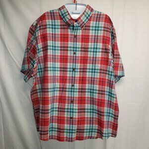 Lands’ End Madras Plaid XL Traditional Fit Button-down Shirt like new Vintage